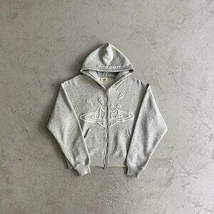 Broken Planet Zip Up Hoodie Grey